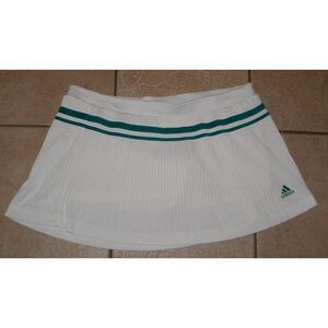 ADIDAS ADIPURE White & Teal Sz XL Elastic Waist Stretchy Athletic Tennis Skort
